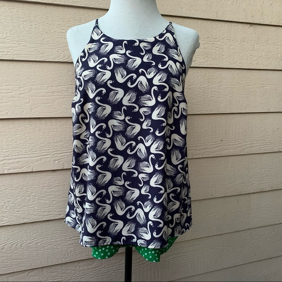 Anthropologie Porridge Layered Swing Tank Swans - Picture 2 of 6